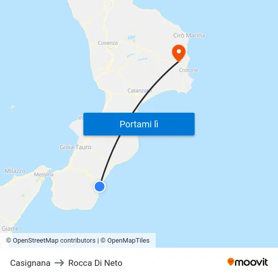 Casignana to Rocca Di Neto map