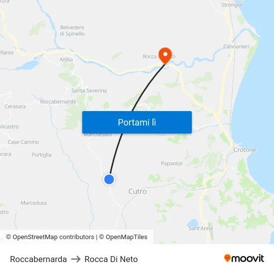 Roccabernarda to Rocca Di Neto map