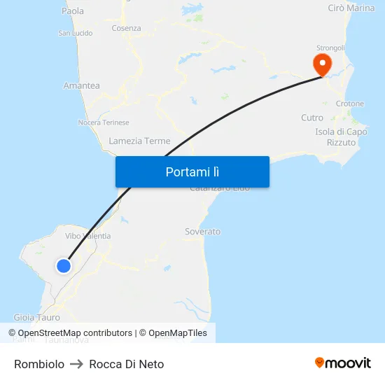Rombiolo to Rocca Di Neto map