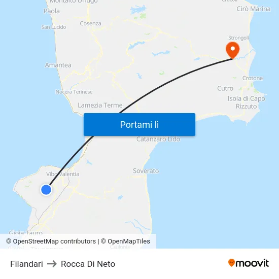 Filandari to Rocca Di Neto map