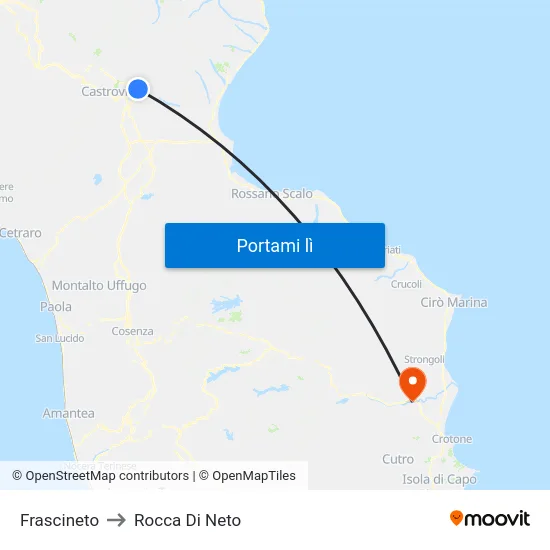 Frascineto to Rocca Di Neto map