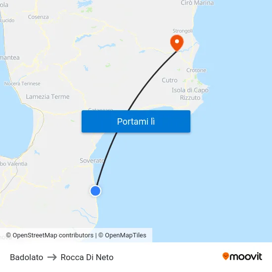 Badolato to Rocca Di Neto map