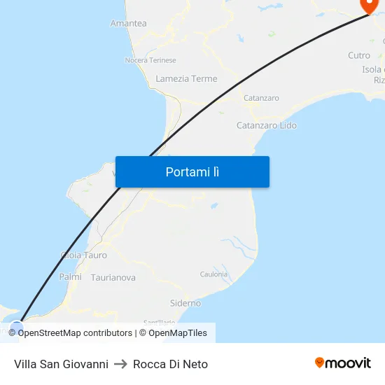 Villa San Giovanni to Rocca Di Neto map