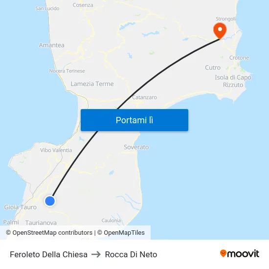 Feroleto Della Chiesa to Rocca Di Neto map