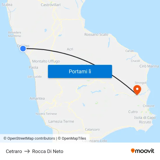 Cetraro to Rocca Di Neto map