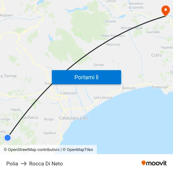 Polia to Rocca Di Neto map
