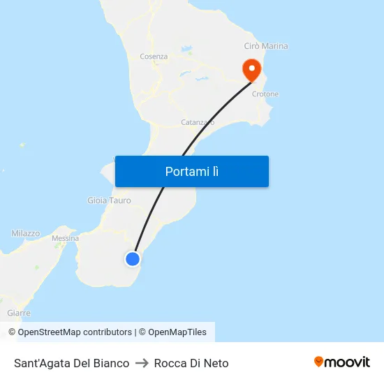 Sant'Agata Del Bianco to Rocca Di Neto map