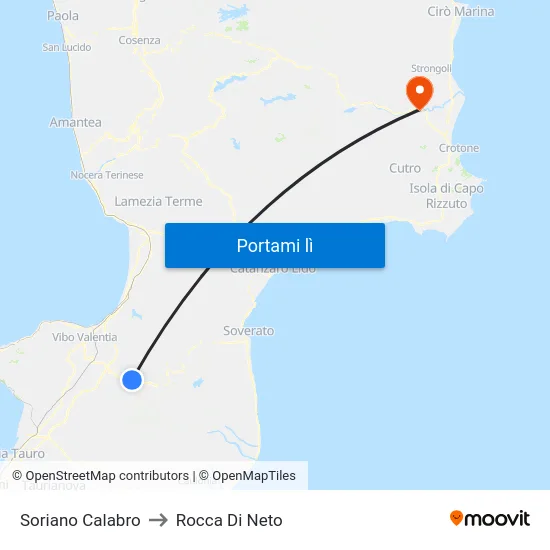 Soriano Calabro to Rocca Di Neto map