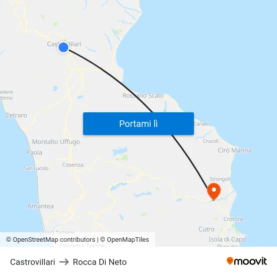 Castrovillari to Rocca Di Neto map
