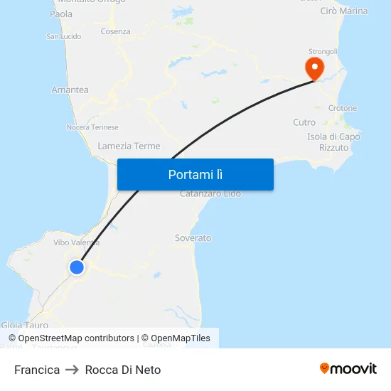 Francica to Rocca Di Neto map