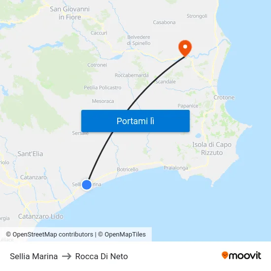 Sellia Marina to Rocca Di Neto map