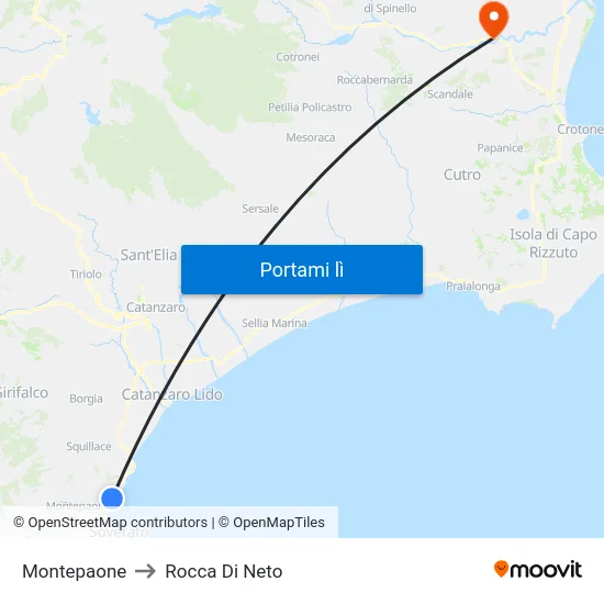 Montepaone to Rocca Di Neto map