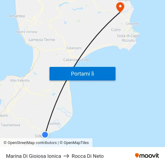 Marina Di Gioiosa Ionica to Rocca Di Neto map