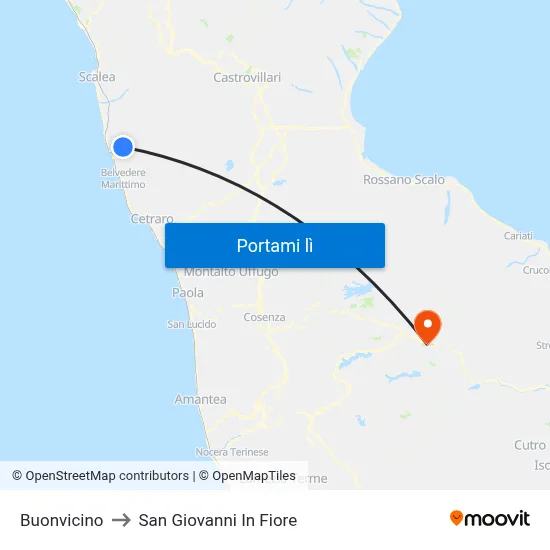 Buonvicino to San Giovanni In Fiore map