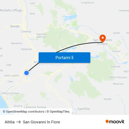 Altilia to San Giovanni In Fiore map