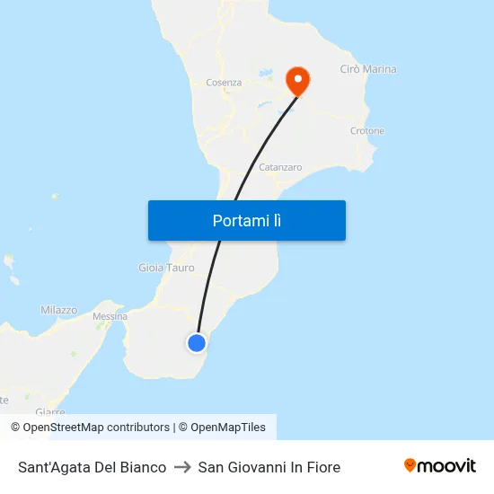 Sant'Agata Del Bianco to San Giovanni In Fiore map