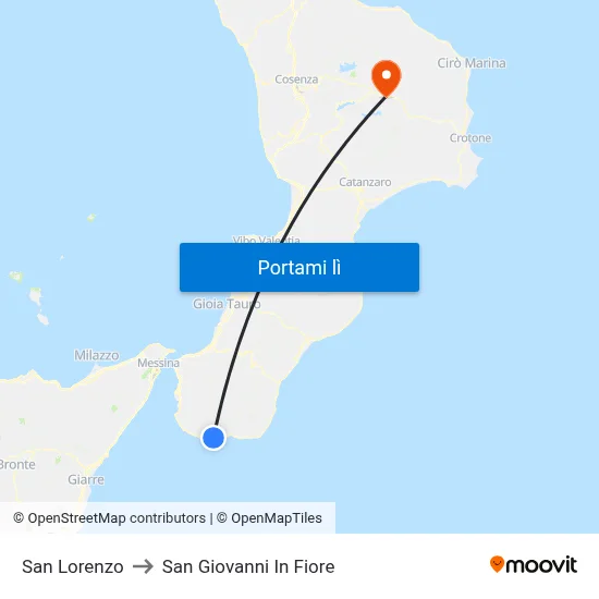 San Lorenzo to San Giovanni In Fiore map