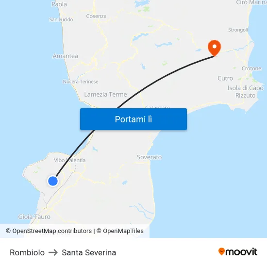Rombiolo to Santa Severina map