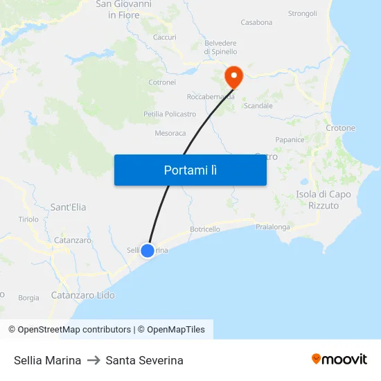 Sellia Marina to Santa Severina map