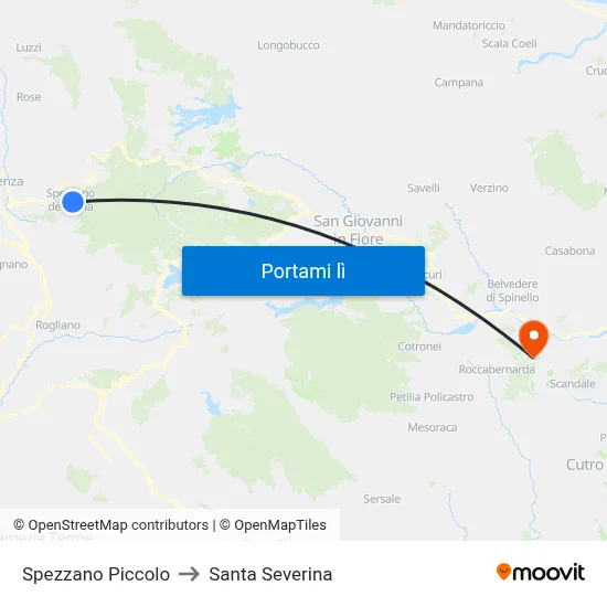 Spezzano Piccolo to Santa Severina map