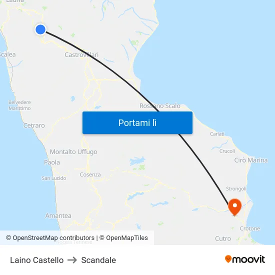 Laino Castello to Scandale map