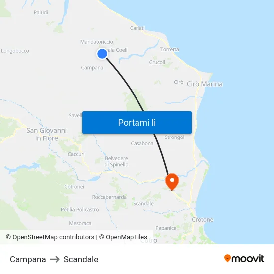 Campana to Scandale map