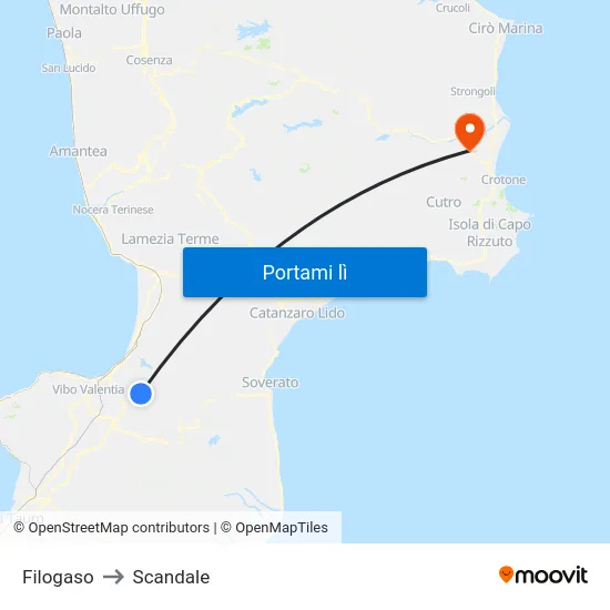 Filogaso to Scandale map