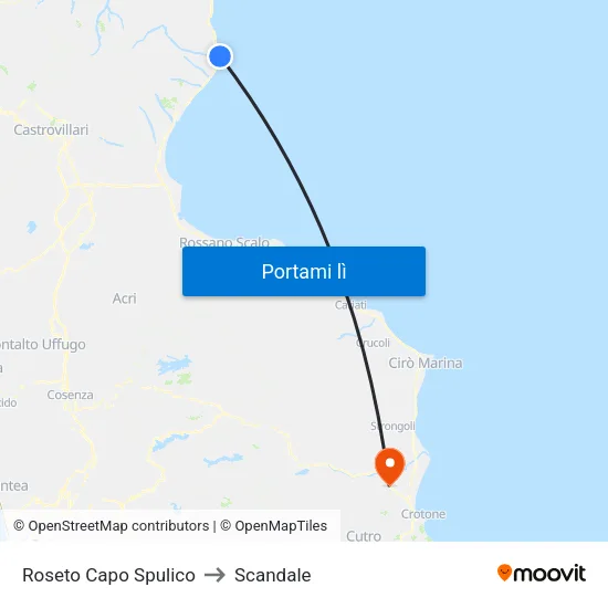 Roseto Capo Spulico to Scandale map