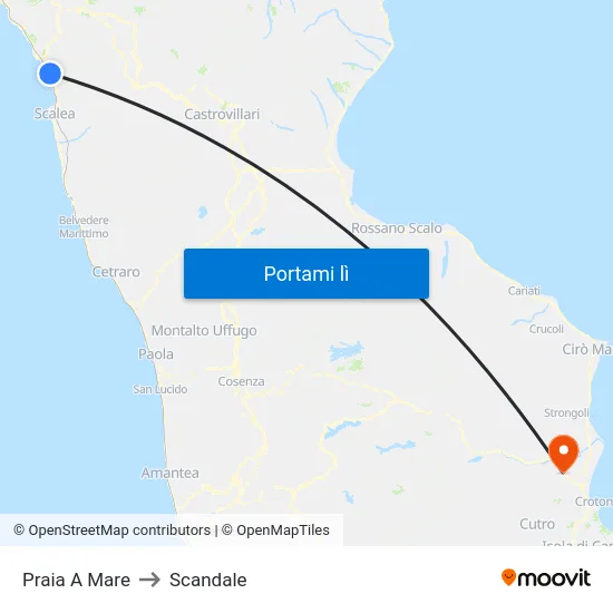 Praia A Mare to Scandale map