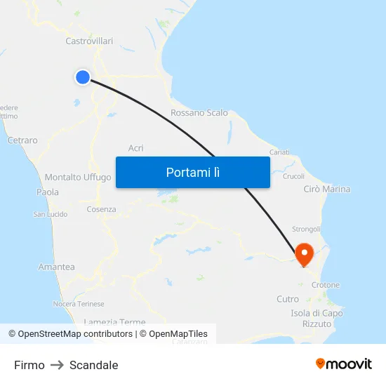 Firmo to Scandale map