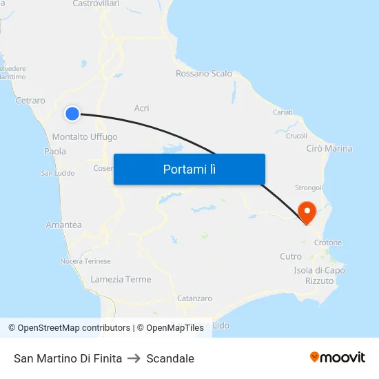 San Martino Di Finita to Scandale map