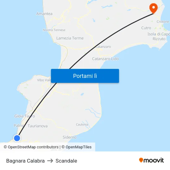 Bagnara Calabra to Scandale map