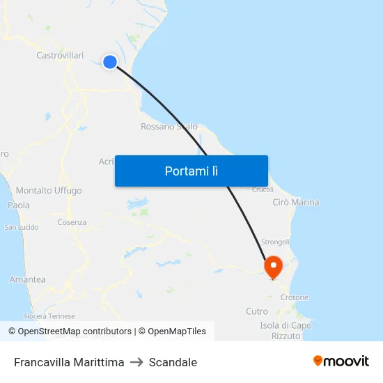 Francavilla Marittima to Scandale map