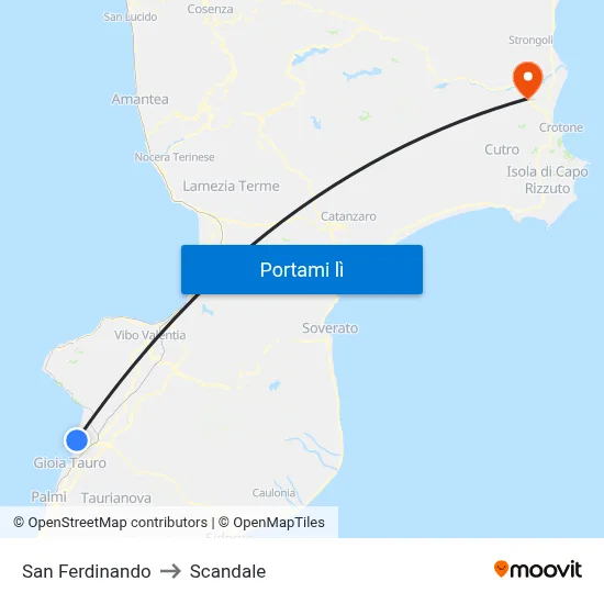 San Ferdinando to Scandale map