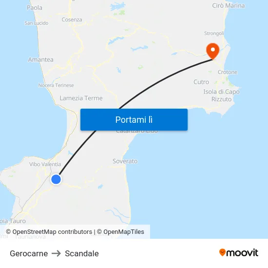 Gerocarne to Scandale map
