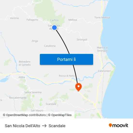 San Nicola Dell'Alto to Scandale map