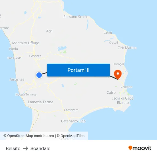 Belsito to Scandale map