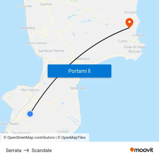 Serrata to Scandale map