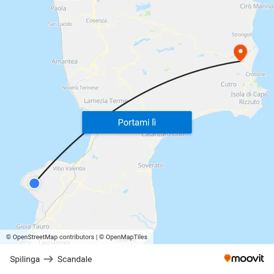 Spilinga to Scandale map