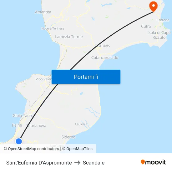 Sant'Eufemia D'Aspromonte to Scandale map