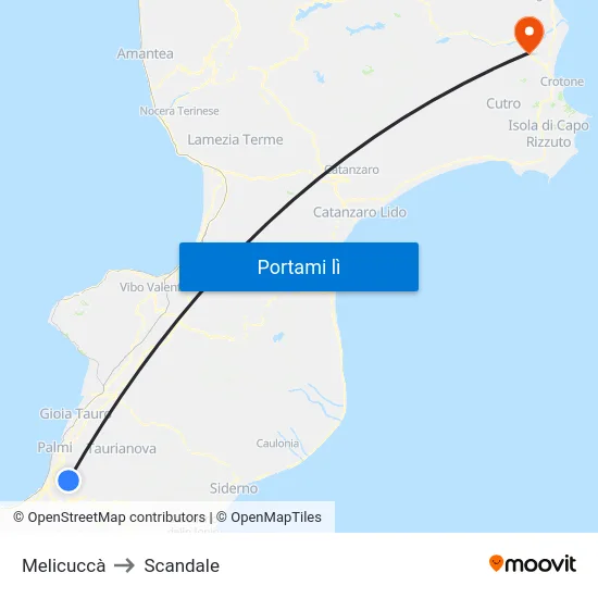 Melicuccà to Scandale map
