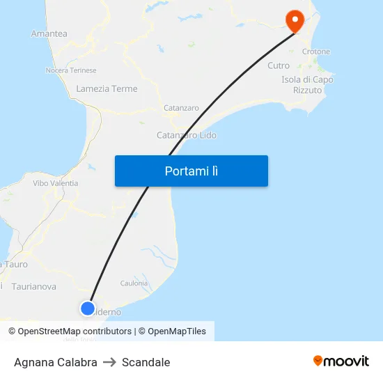 Agnana Calabra to Scandale map