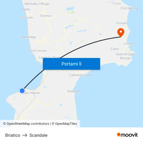 Briatico to Scandale map