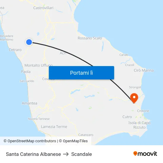 Santa Caterina Albanese to Scandale map