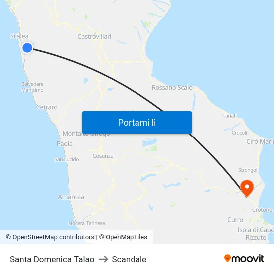 Santa Domenica Talao to Scandale map