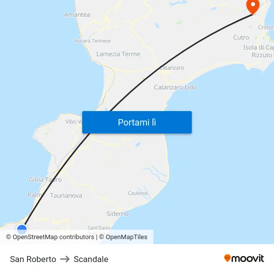 San Roberto to Scandale map