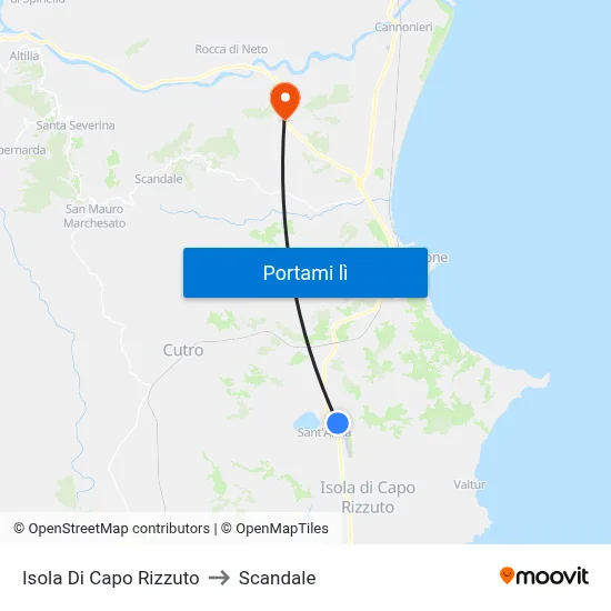 Isola Di Capo Rizzuto to Scandale map