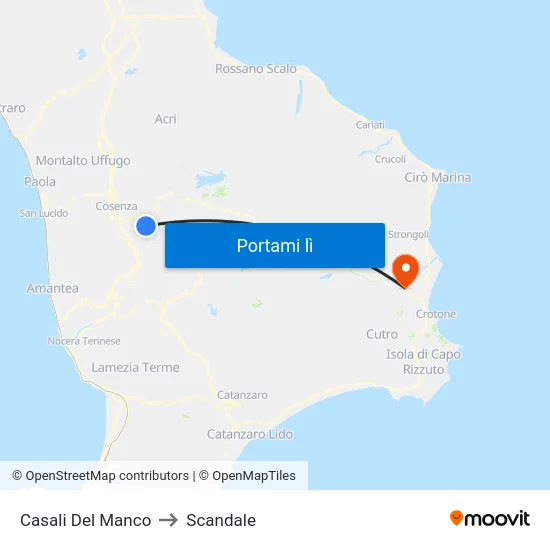 Casali Del Manco to Scandale map