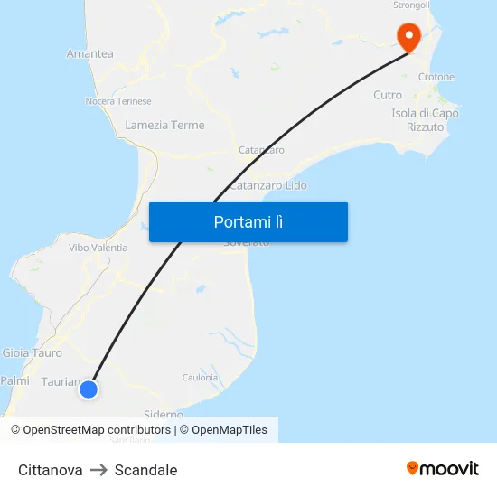 Cittanova to Scandale map