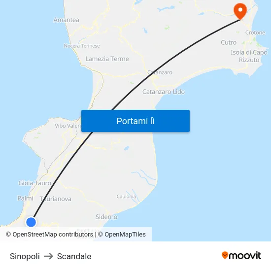 Sinopoli to Scandale map